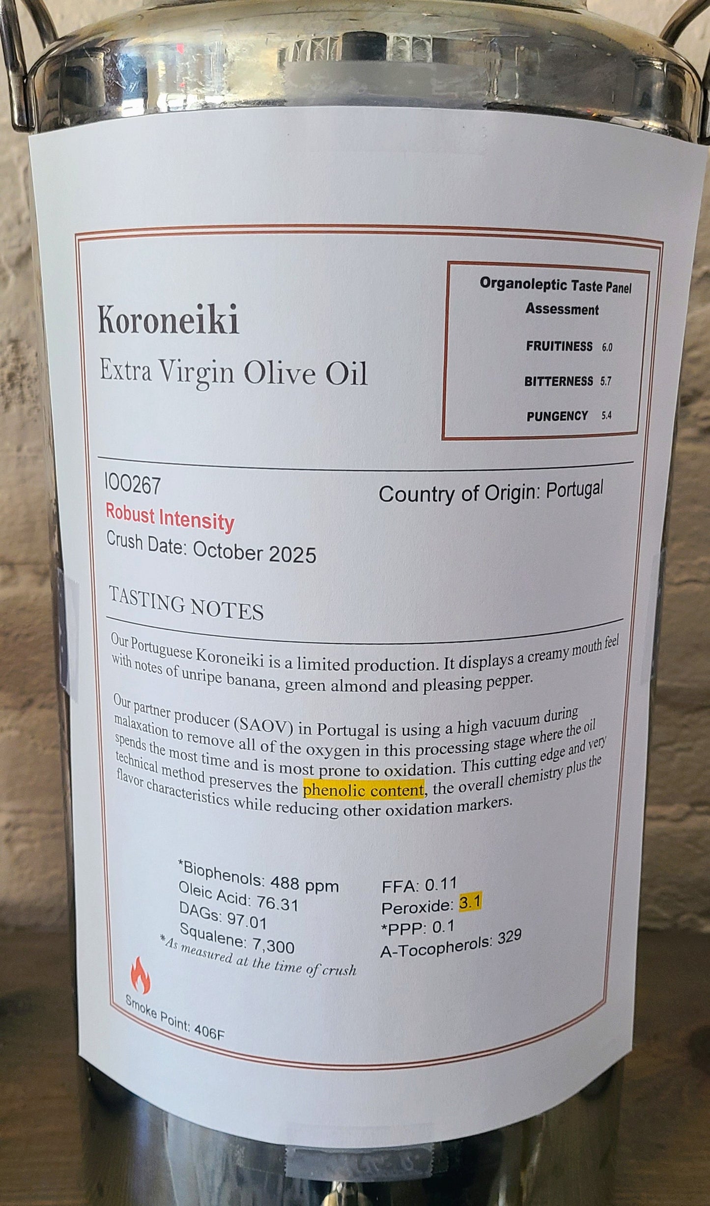 Koroneiki Extra Virgin Olive Oil